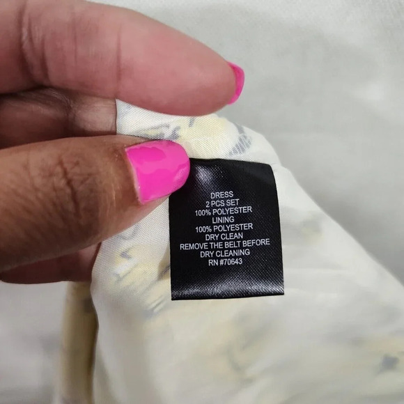 Jessica Howard Yellow White Floral Sundress Pleated Dress Women Plus Size 22W - Picture 6 of 7